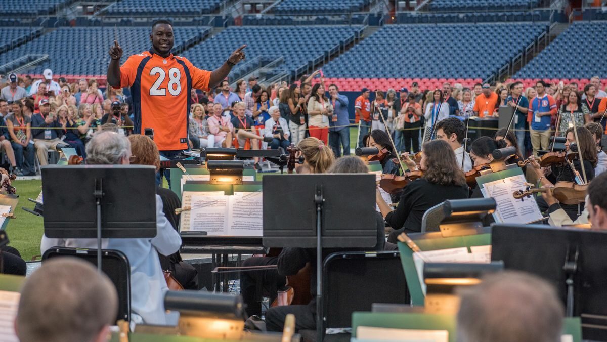 Montee Ball conducts the Symphony