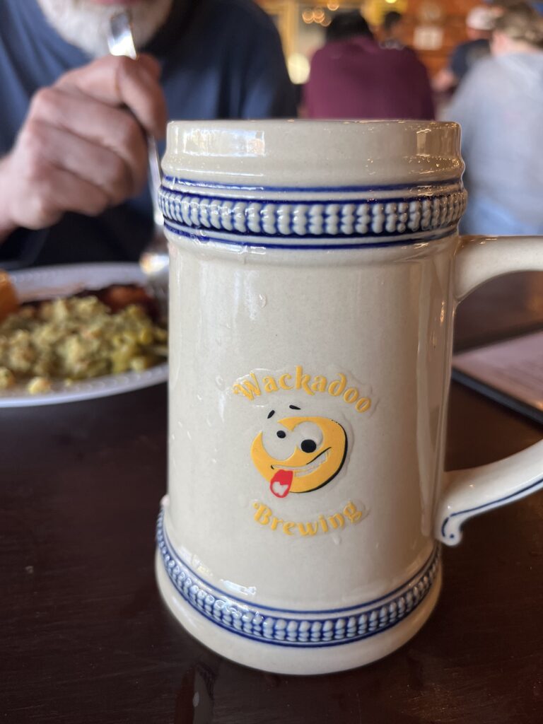 Stein featuring the Wackadoo Brewing logo